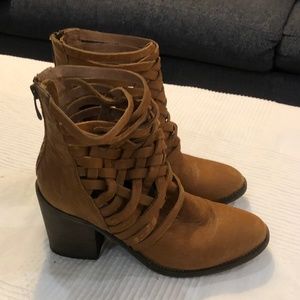 Free People Chunky Heel Boot with Straps